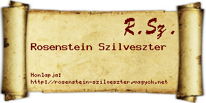 Rosenstein Szilveszter névjegykártya