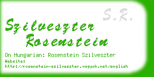 szilveszter rosenstein business card